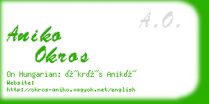 aniko okros business card